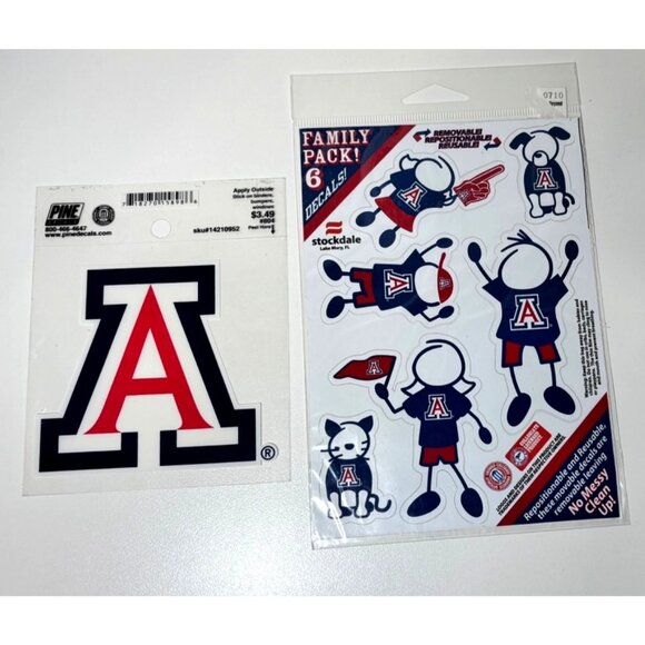 Arizona Wildcats Family Decal Set Small  & A Logo Decal Lot Car Stickers - Picture 1 of 4